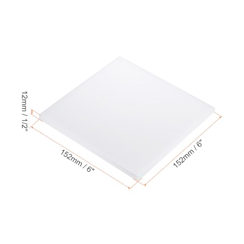 Image of 6 inch x 6 inch x 1 /2 inch HDPE Plastic Sheet, High Density Polyethylene Sheet Cutting Board White Solid Block, [for DIY, Home Floor]