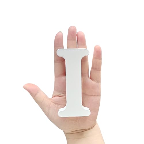4 Inch Unfinished Wooden Letters, White Wood Letters for Crafts, Alphabet Letters for Wedding Birthday Party and Home Wall Decor (Letter I) - Thumbnail 2