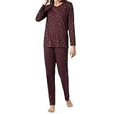 Schiesser Damen Anzug Lang 1 Pyjamaset, Burgund I, 40 (2er Pack)