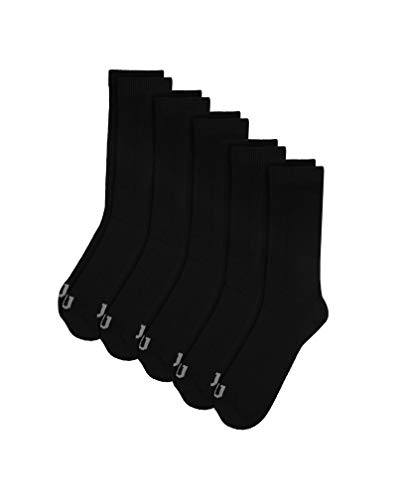 Wilson mens Athletic Moisture Wicking Crew Socks, Multipack Socks, Black, Shoe Size 6-12 US