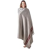 Meditation Shawl by Om Shanti Crafts | Prayer Shawl for Daily Meditation, Unisex (Light Grey)