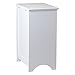 Freestanding Contemporary Laundry Hamper, Top Load Double Hinge Lid With Hinged Lid Stop, Full Size 18.5 Inch x 11.75 Inch x 24.25 Inch Height, Louvered Panel Front, White Semi-Gloss Enamel
