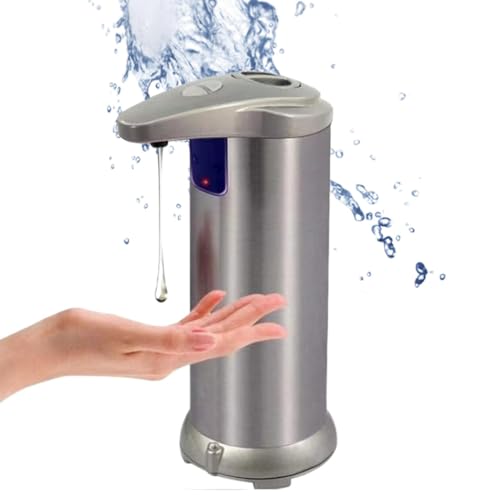 Dispensador de jabón líquido de 250 ml, funciona con pilas, dispensador automático de jabón, dispensador de champú de ducha para cocina y baño