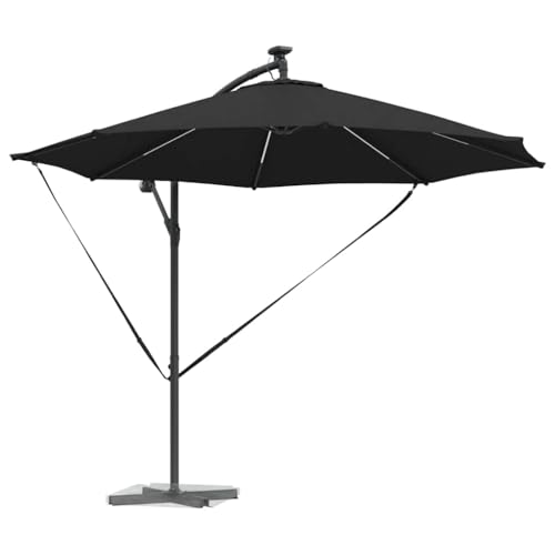 Sombrilla de aluminio de 294x294 cm con iluminación LED y rotación de 360 grados 3