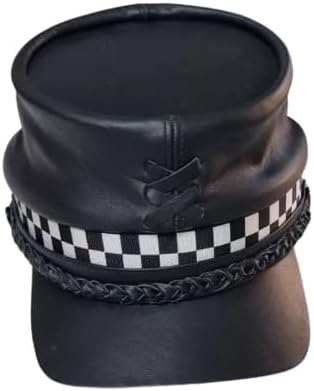 Leather Kepi American Civil War Cap Replica, History Confederate Militaria Black