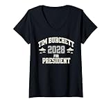 Women's Tim Burchett for President 2028 Flying Saucer UFO UAP V-Neck T-Shirt