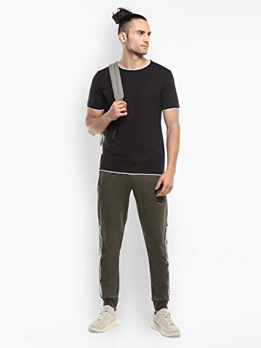 Image of Alan Jones Clothing Men's 100% Cotton Regular Fit Double Collar Round Neck T-Shirt