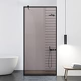 Aqua Roy Black Modelo Supreme Black, tamaño 90 cm a partir de 70/80/90/100/110/120, mampara de ducha de 8 mm de bronce con patrón arenado recubierto de Nano (90 x 195 cm)