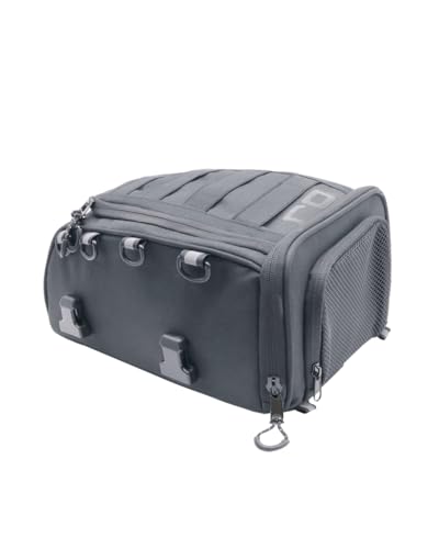 OJ REAR GRID, Borsa da Sella Moto 7 Litri, Struttura Preformata, Fissaggio Universale a Cinghie, Cover Antipioggia Impermeabile, Trasporto a Tracolla