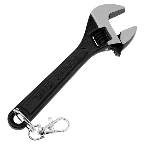 OriGlam Mini portachiavi 15,2 cm, acciaio inox, regolabile, chiave inglese, strumenti per uomini e donne
