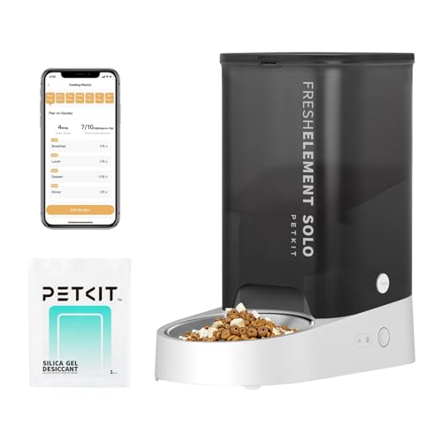 PETKIT Automatic Cat Feeder, 2.4G WiFi Automatic Dog Feeder, App Control Pet Food Dispenser with Triple Fresh-Lock System, Up to 10 Meals Per Day, Schedule Feeding, Food Shortage Alert, 3L Capacity