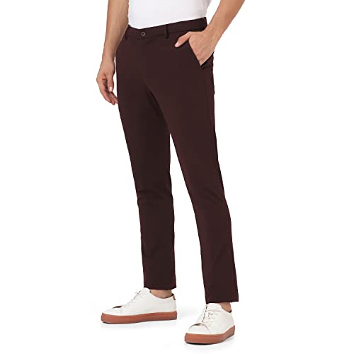 Image of Blackberrys Men's Blue Slim Fit Solid Regular Trousers