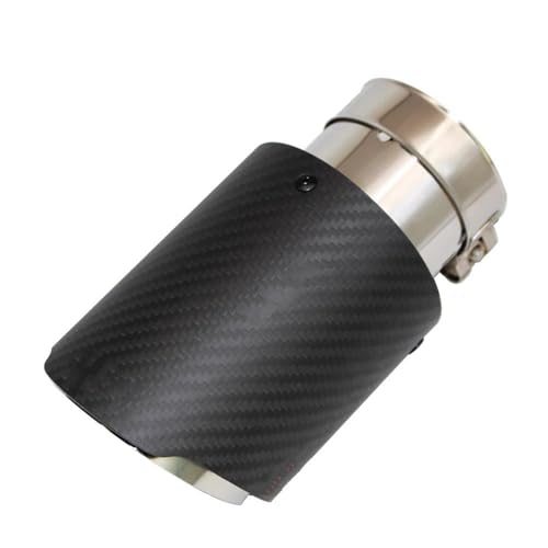 Embout d'échappement universel en carbone mat et inox argenté 51mm-76mm