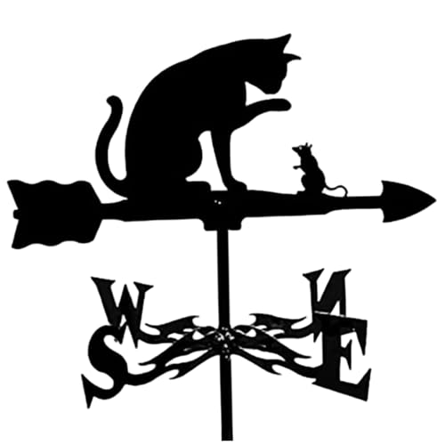 Wetterfahne aus Metall, Katzen- und Rattendachmontage, Windfahne für Garten- und Hofdekoration Wetterfahne aus Metall, Katzen- und Rattendachmontage, Windfahne für Garten- und Hofdekoration