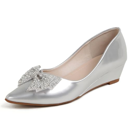 Women's Wedges Heels for Women Pumps Comfortable Closed Toe Dressy Shoes Women Pumps Wedge Shoes for Wedding Work Office Party 2 Inches