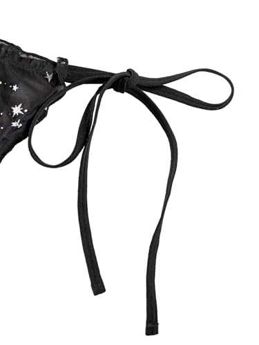 Image of Lilosy Sexy Stretch Ruffle Tie Sheer Mesh Lingerie Set Outfits