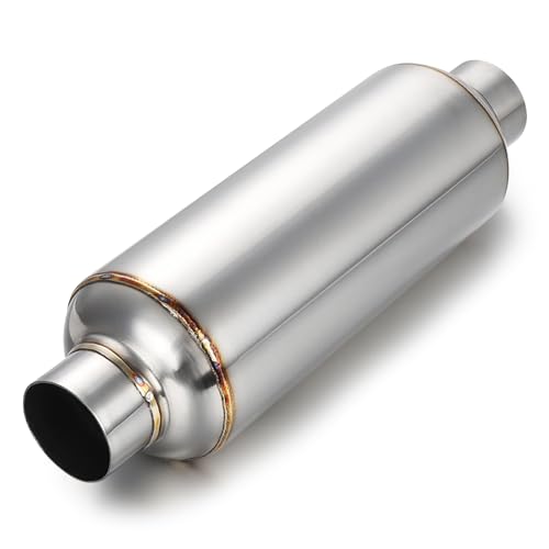 A-KARCK 2.0" Inlet Exhaust Resonator, Muffler Resonator 2.0" Inlet 2.0" Outlet 14'' Overall Length Stainless Steel - Thumbnail 5