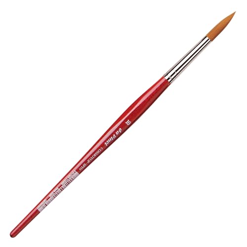 Image of da Vinci Watercolor Series 5580 CosmoTop Spin Paint Brush, Round Synthetic with Red Handle, Size 10 (5580-10)