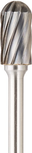 Image of Drill America SC-5NF Carbide Burr /Rotary File Cylindrical Radius End None-Ferrous for Aluminum 1 /2 inch Dia. x 1 inch Cut Length with 1 /4 inch Shank and 2-3 /4 inch Overall Length, DUL Series