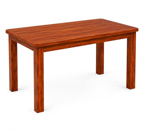 Image of VK Furniture Sheesham Solid Wood 4 Seater Dining Table Set of Four with 4 Cushion Chairs for Dinner Hall Kitchen Living Room Home Office Restaurant |L45 X W30 X H30|Natural Chestnut