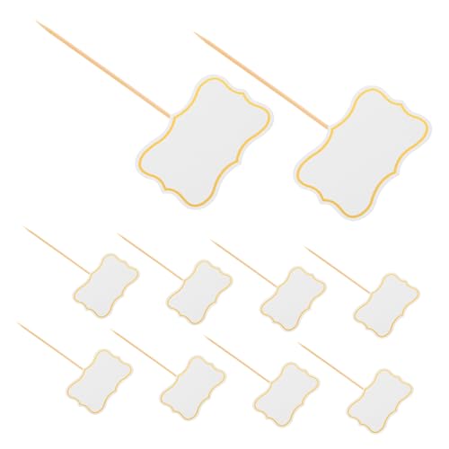 Alipis 50 Piezas Etiquetas para Quesos para Buffet y Tabla de Charcutería Banderas de Palillos Blancas para Alimentos Diseño Elegante para Bodas Cumpleaños y Eventos