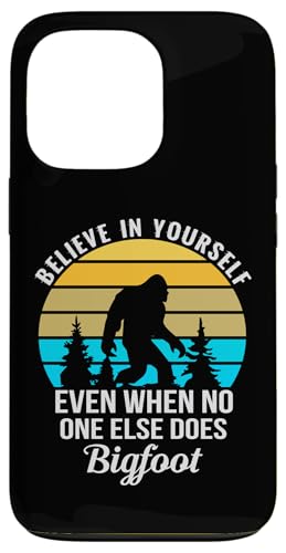 Coque pour iPhone 13 Pro Bigfoot Believe in Yourself Sasquatch Rétro Unique