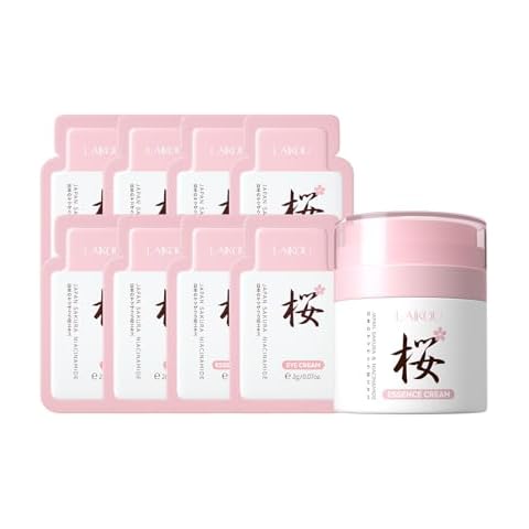 LAIKOU Face Moisturizer, Moisturizer Face Cream, Hydrating Smooth Fine Lines Even Skin Tone, Face Cream for Women 50g with Toner, Serum, Eye Cream, Essence Cream 8pcs Cover