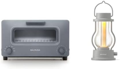 BALMUDA Combo Pack in Gray | The Toaster & The Lantern | Steam Oven Toaster & Rechargeable LED Lantern