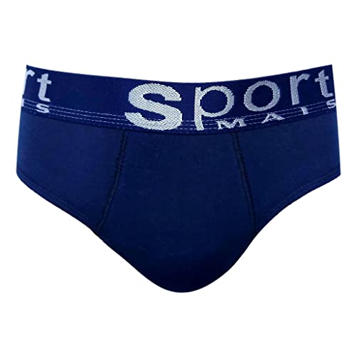 Kit 6 Cuecas Adulto Slip Tradicional Cavada Cotton Cós Largo (BR, Alfa, M, Regular, Sortidos)
