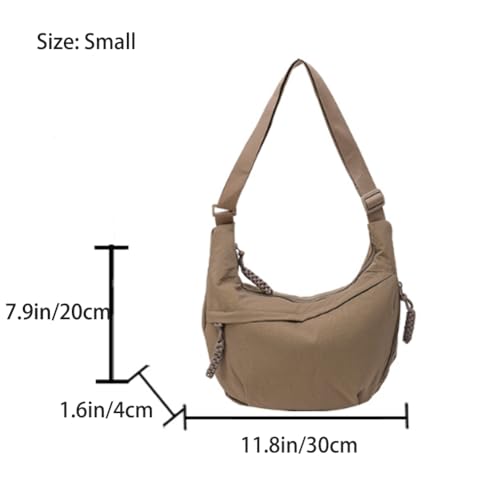 Crescent Crossbody Bags for Women Nylon Slouchy Sling Bag Retro Nylon Canvas Crossbody Bag2