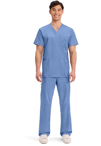 Image of Cherokee WW Revolution V-Neck Scrub Top for Men with 3 Pockets