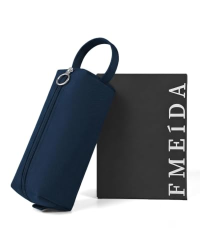 Image of Fmeida Pencil Case Pouch, Back to School Supplies Gift for Boys Girls, Navy | Eco-Friendly Fabric, Water-Resistant, Inner Pocket, Carry Handle, for School & Office