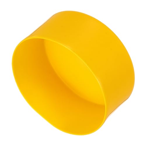Image of uxcell 2pcs Rubber End Caps 110mm(4.3 Inch) ID Vinyl Round Tube Bolt Cap Cover Screw Thread Protectors Yellow, 50mm Height