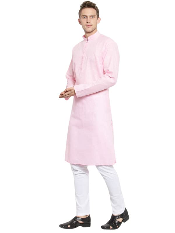 Image of R VASUDEV Solid Cotton Kurta Churidhar Set for Mens (10614)