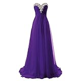 Bretelles au dos. yhfshop Robe de Bal Robes de Demoiselle d\'honneur Longue en Mousseline de Soie Une Ligne Robes de soirée Robes de soirée Formelles Robe de Bal-Purple_32