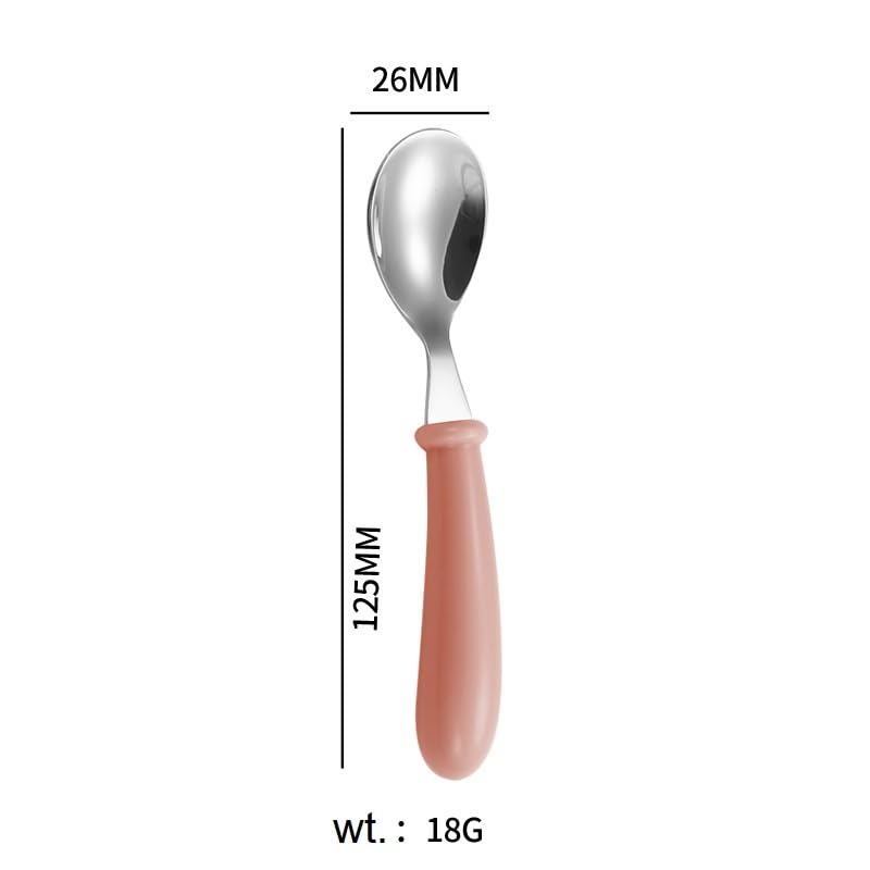 Image of 2-Piece Portable Cutlery Set - Metal Spoon & Fork with Plastic Handle and Travel Box for Lunch Box, Office, School, Home & Kids (Pink)