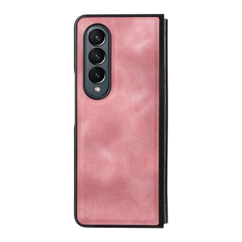 Coque en cuir PU de luxe pour Samsung Galaxy Z Fold 4 3 5G rose