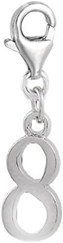 Sexy Sparkles Clip on Number 8 Charm Dangle Charm Pendant for European Clip on Charm Jewelry with Lobster Clasp image 2