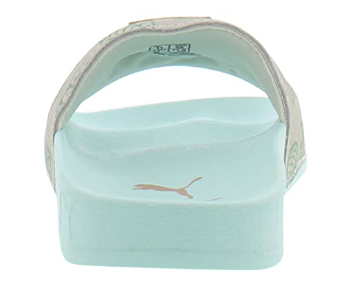 PUMA Leadcat Animal Crossing Slide Ps Girls Shoes Size 1, Color: Eggshell Blue/Whisper White-Blue/Azure3