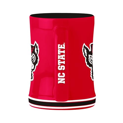 Image of Logo Brands NCAA North Carolina State Wolfpack 14 oz Relief Coffee Mug - Officially Licensed Mug, Sculpted 3D Logo and Team Colors - Comfortable Handle and Glossy Finish for College Sports Fans