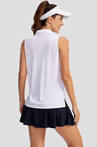 SANTINY Women's Sleeveless Golf Shirt V-Neck Tennis Tank Tops Collared Golf Polo Shirts for Women2
