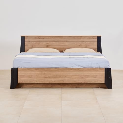 Image of Home Centre Helios Amberly Queen Bed |Engineered Wood with Box Storage Queen Bed| (Brown) |1 Year Warranty