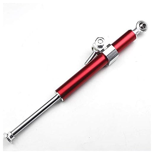 Bil Partscar Tillbehör och lister 4colors Universal MC Stötdämpare Riktning Damper tillbehör 330mm Aluminum motorcykel styrdämpare ForkStabilizer (Color : Red)