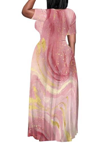 Image of Plus Size Maxi Dresses for Curvy Women T-Shirt Summer Sun Dresses Loose Fit