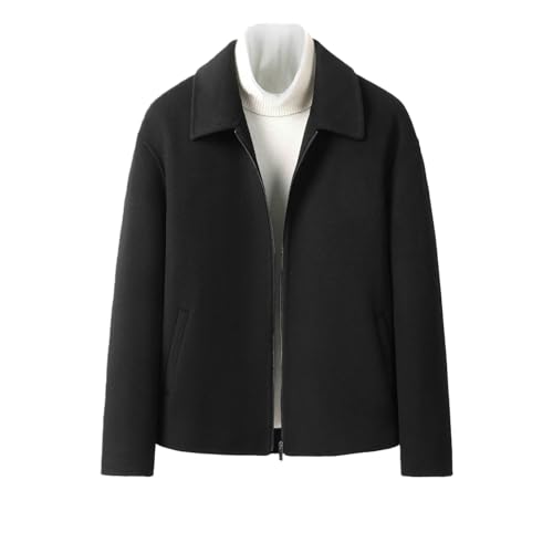 Veste en laine double face homme courte coupe ample haut de gamme