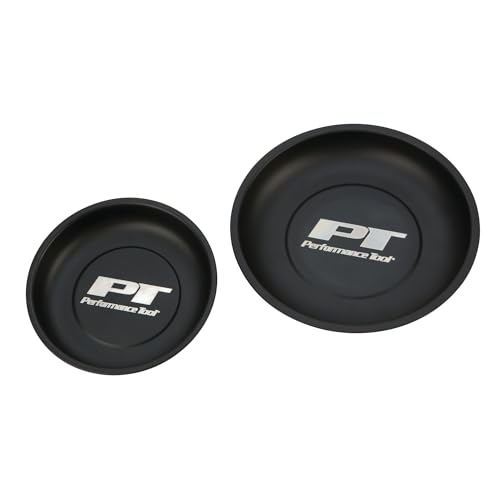 Performance Tool W1280 Magnetic Parts Tray Tool Set for Garages and Workshops, Black, 2 pieces