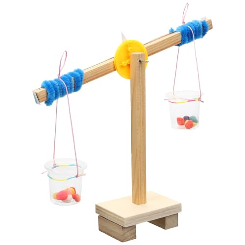 Toddmomy Wooden Balance Scale Assembly DIY Educational Science Kit for Stem Learning Model ’s Science Experiment Teaching Aid