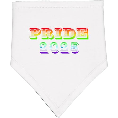 inktastic Pride Month 2025- Rainbow Retro Font Baby Bandana Bib