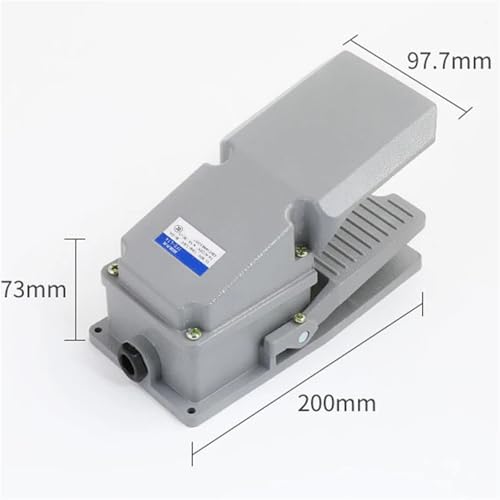 Interruptor de pedal robusto de aleación de aluminio y 250V 15A 6