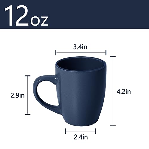 HOMD Coffee Cup Set 6-12oz Large Handle Ceramic Cup for Coffee Soup, Tea, Milk, Latte, hot Cocoa, Ladies - Image 2